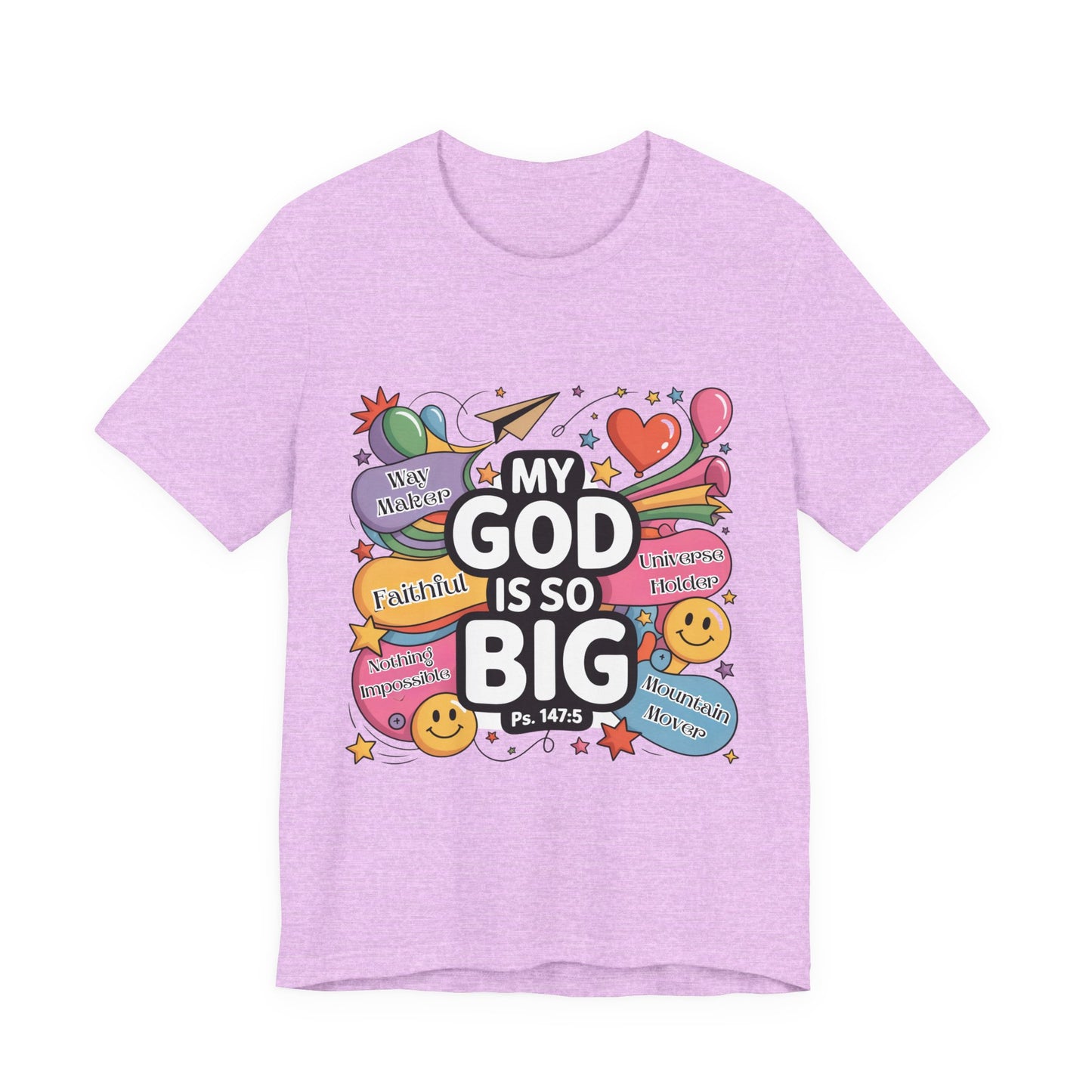 Colorful Faith-Inspired Unisex Tee, Inspirational T-Shirt for Church, Religious Gift, Everyday Wear, Fun Graphic Tee, Christian Apparel