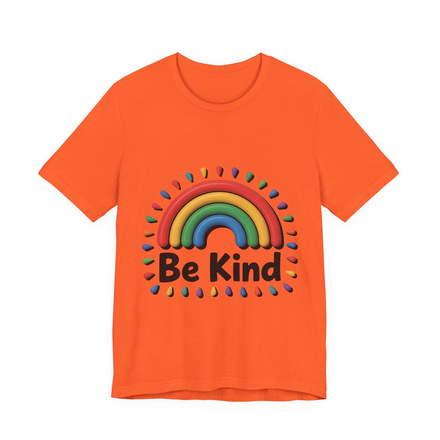 Be Kind Rainbow Tee - Unisex Jersey Short Sleeve T-Shirt, Casual Wear, Gifts for Friends, Positive Vibes, Everyday Apparel, Rainbow Shirt