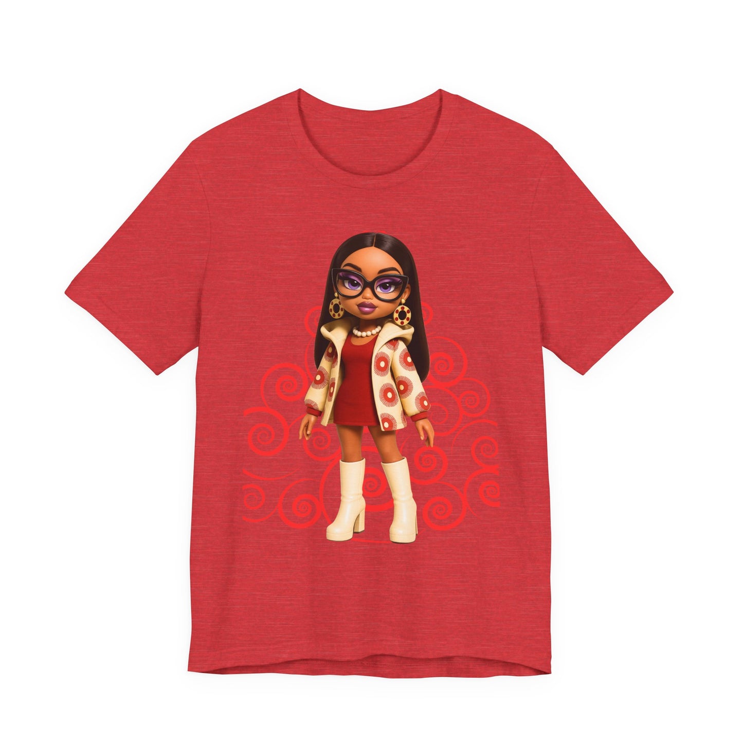 Chic Cartoon Graphic Tee, Cool Casual Shirt, Trendy Gift for Her, Fun Everyday Wear, Perfect for Birthdays or Holidays