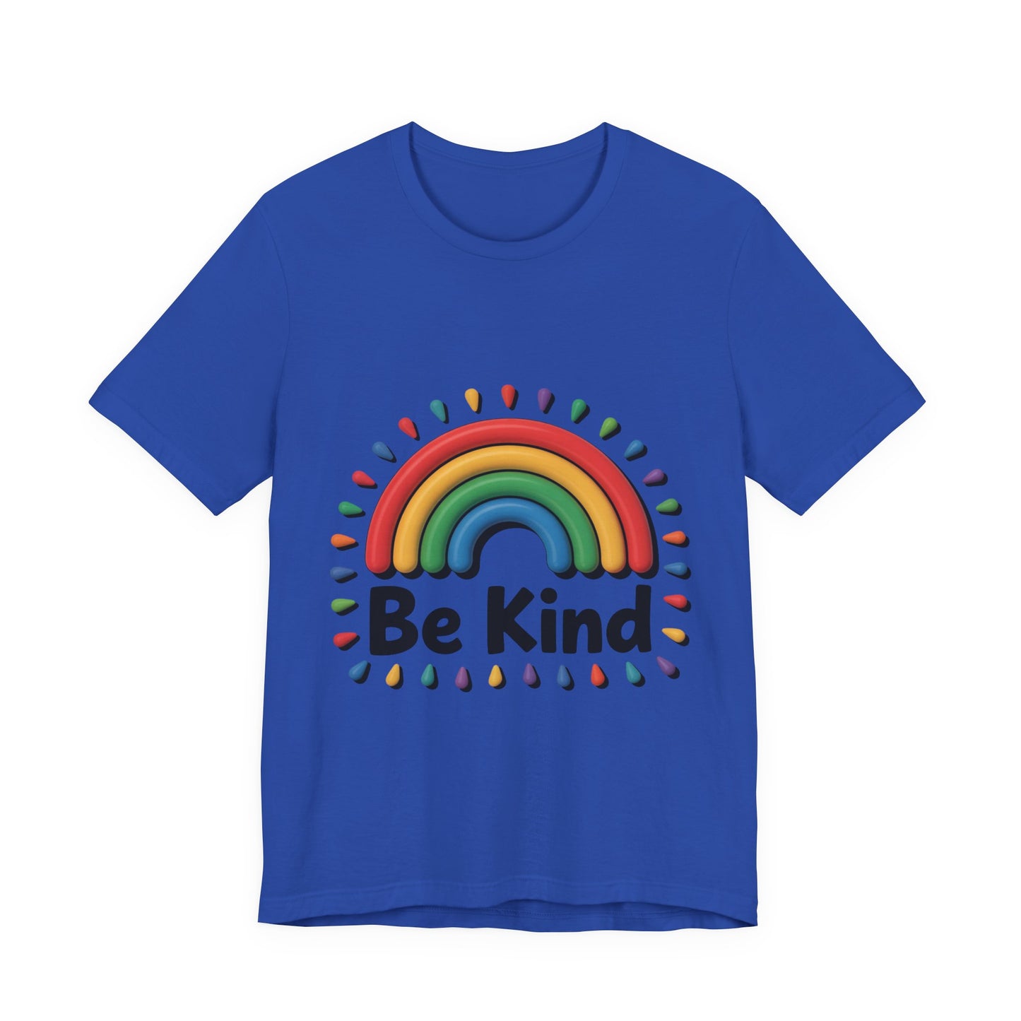 Be Kind Rainbow Tee - Unisex Jersey Short Sleeve T-Shirt, Casual Wear, Gifts for Friends, Positive Vibes, Everyday Apparel, Rainbow Shirt
