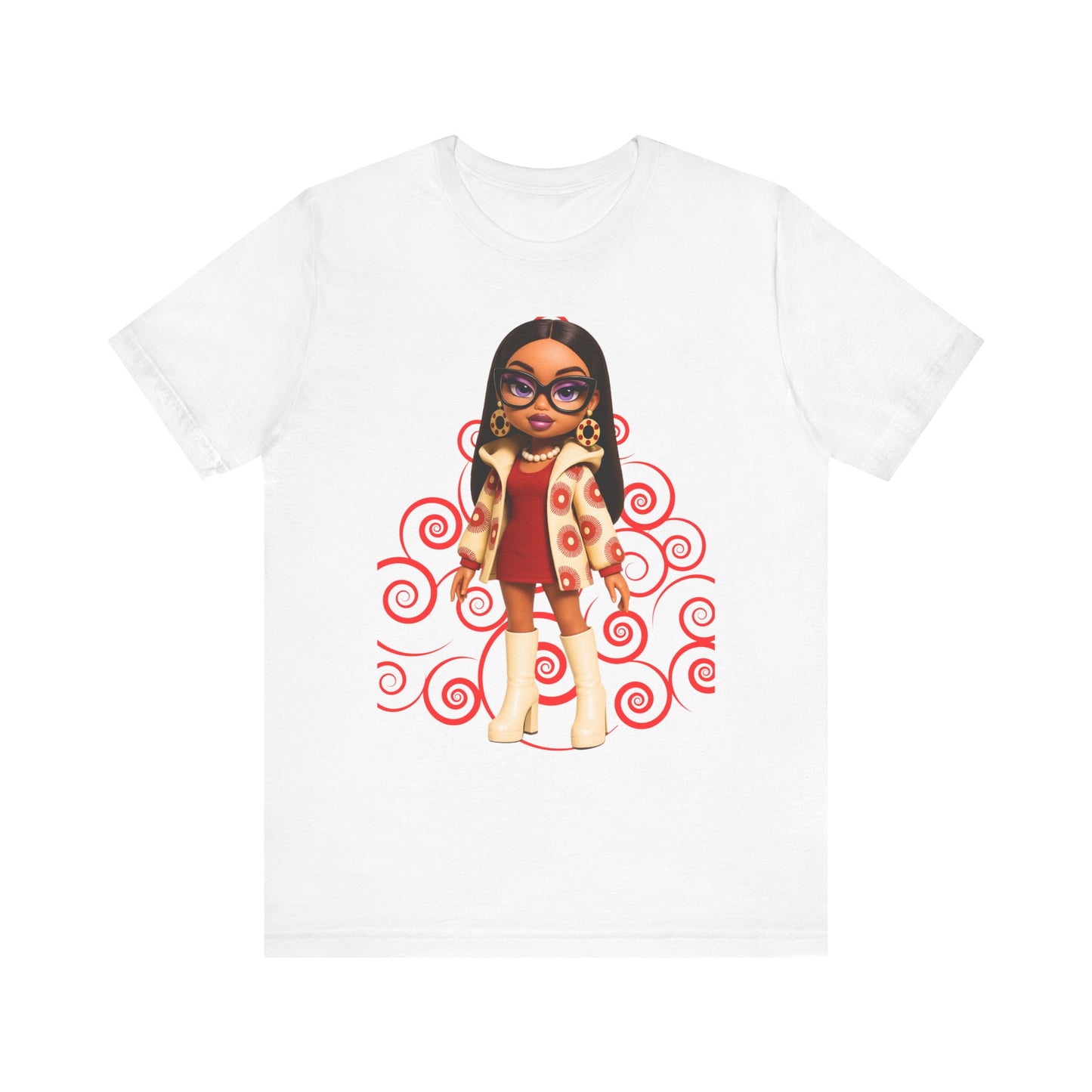 Chic Cartoon Graphic Tee, Cool Casual Shirt, Trendy Gift for Her, Fun Everyday Wear, Perfect for Birthdays or Holidays