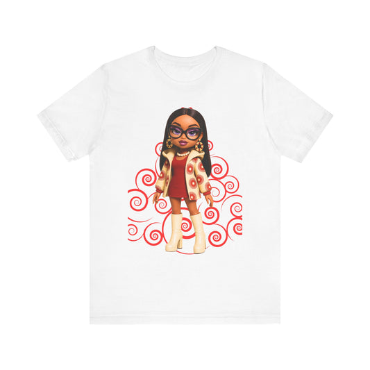 Chic Cartoon Graphic Tee, Cool Casual Shirt, Trendy Gift for Her, Fun Everyday Wear, Perfect for Birthdays or Holidays