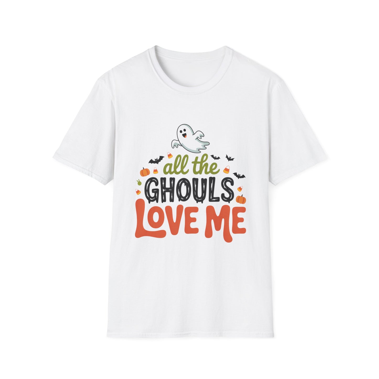 Halloween Ghost T-Shirt - All the Ghouls Love Me, Spooky Season Apparel, Unisex Tees, Halloween Costume, Ghost Lovers Clothing