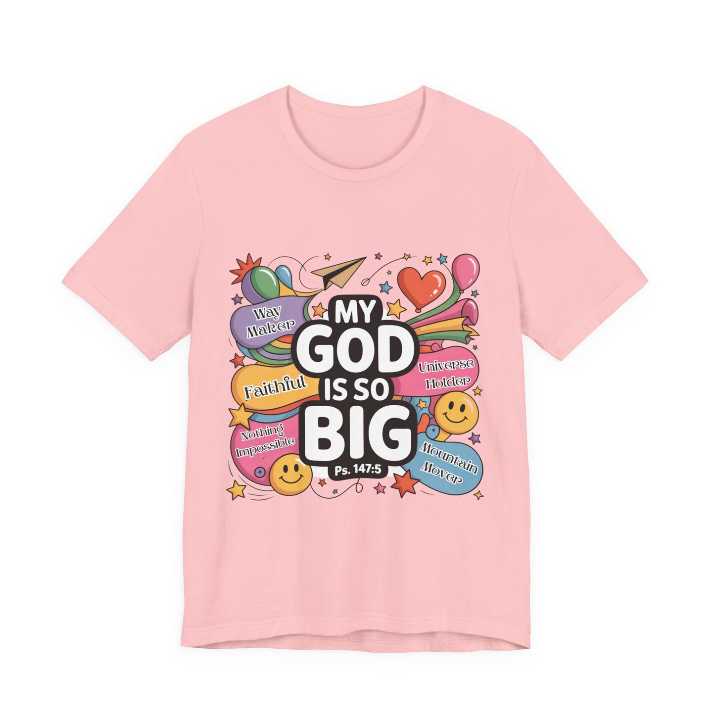 Colorful Faith-Inspired Unisex Tee, Inspirational T-Shirt for Church, Religious Gift, Everyday Wear, Fun Graphic Tee, Christian Apparel