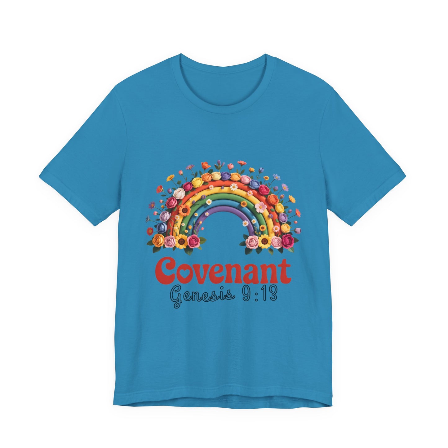Rainbow Covenant Tee, Unisex T-Shirt, Inspirational Shirt, Gift for Faith, Bible Verse Tee, Pride Apparel