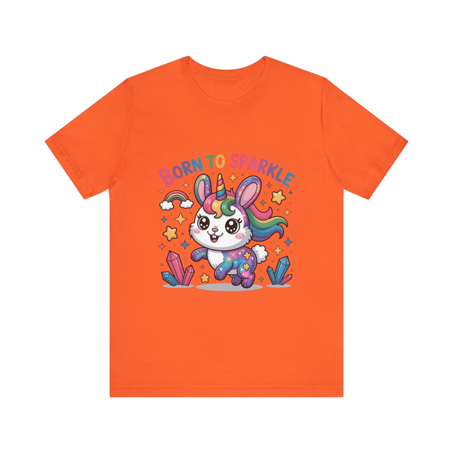 Born to Sparkle Bunny Tee, Cute Animal T-Shirt, Unisex Fun Shirt, Rainbow Graphic Tee, Kids & Adults Gift, Birthday Party Outfit