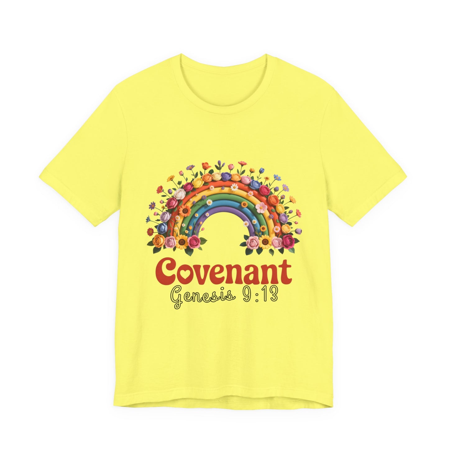 Rainbow Covenant Tee, Unisex T-Shirt, Inspirational Shirt, Gift for Faith, Bible Verse Tee, Pride Apparel