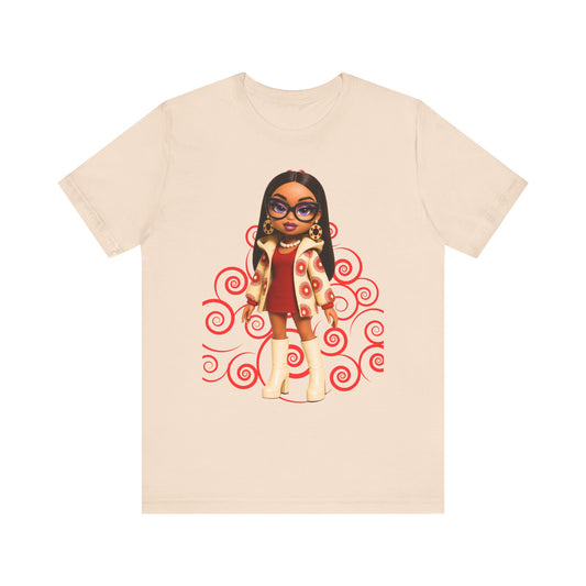 Chic Cartoon Graphic Tee, Cool Casual Shirt, Trendy Gift for Her, Fun Everyday Wear, Perfect for Birthdays or Holidays
