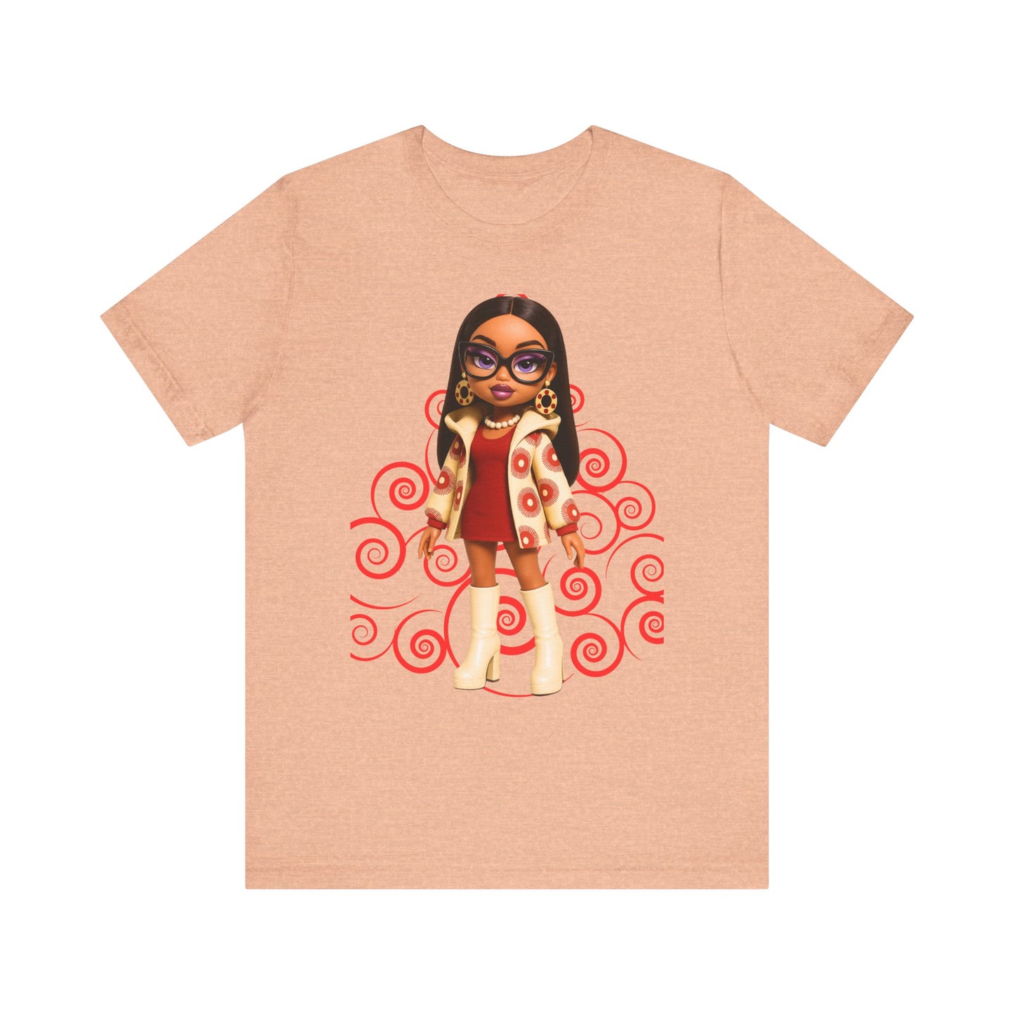 Chic Cartoon Graphic Tee, Cool Casual Shirt, Trendy Gift for Her, Fun Everyday Wear, Perfect for Birthdays or Holidays