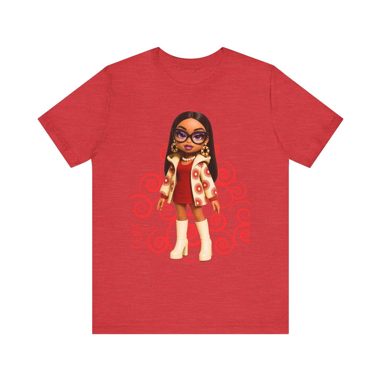 Chic Cartoon Graphic Tee, Cool Casual Shirt, Trendy Gift for Her, Fun Everyday Wear, Perfect for Birthdays or Holidays