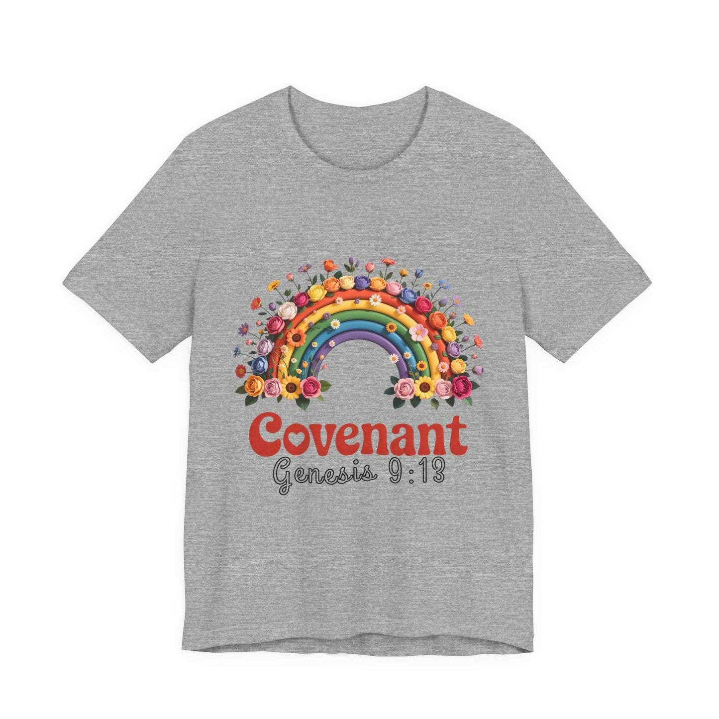 Rainbow Covenant Tee, Unisex T-Shirt, Inspirational Shirt, Gift for Faith, Bible Verse Tee, Pride Apparel