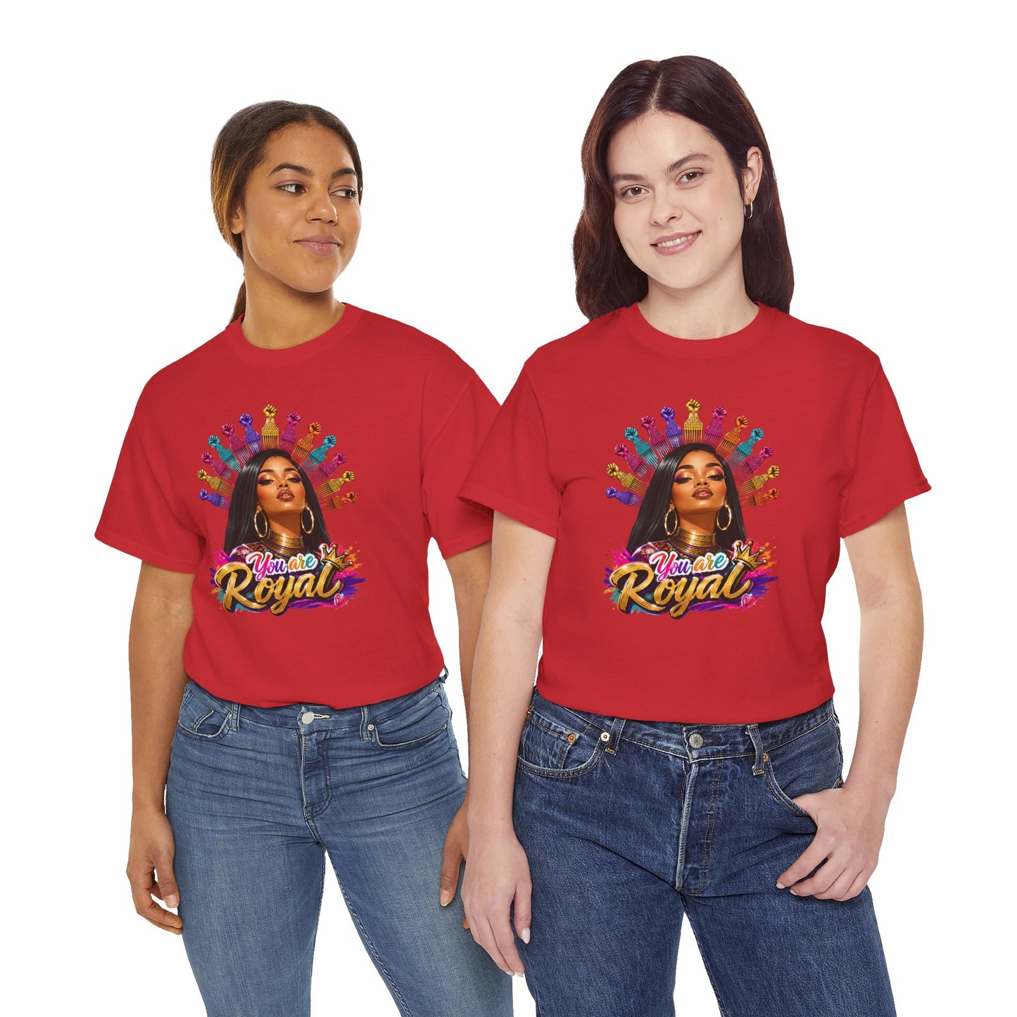 You Are Royal Graphic Tee — Empowering Black Queen Portrait T‑Shirt