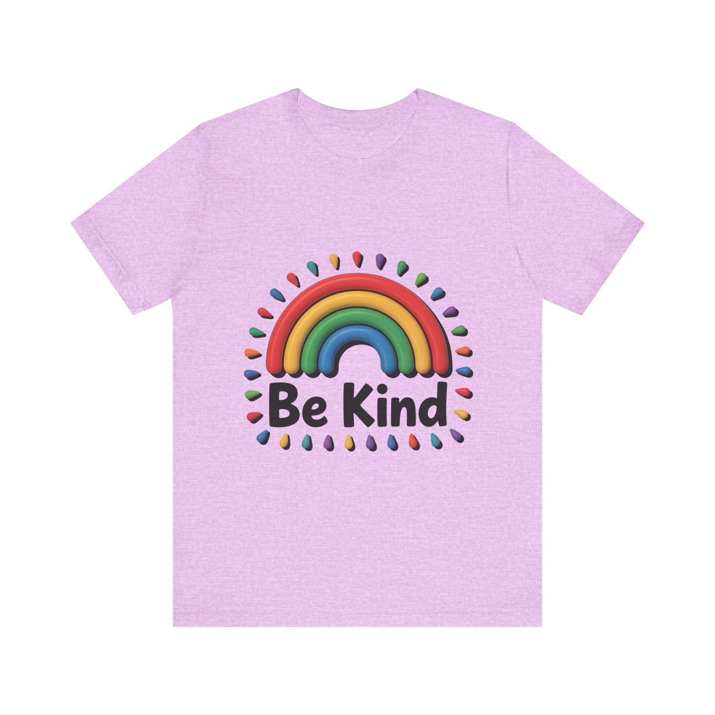 Be Kind Rainbow Tee - Unisex Jersey Short Sleeve T-Shirt, Casual Wear, Gifts for Friends, Positive Vibes, Everyday Apparel, Rainbow Shirt