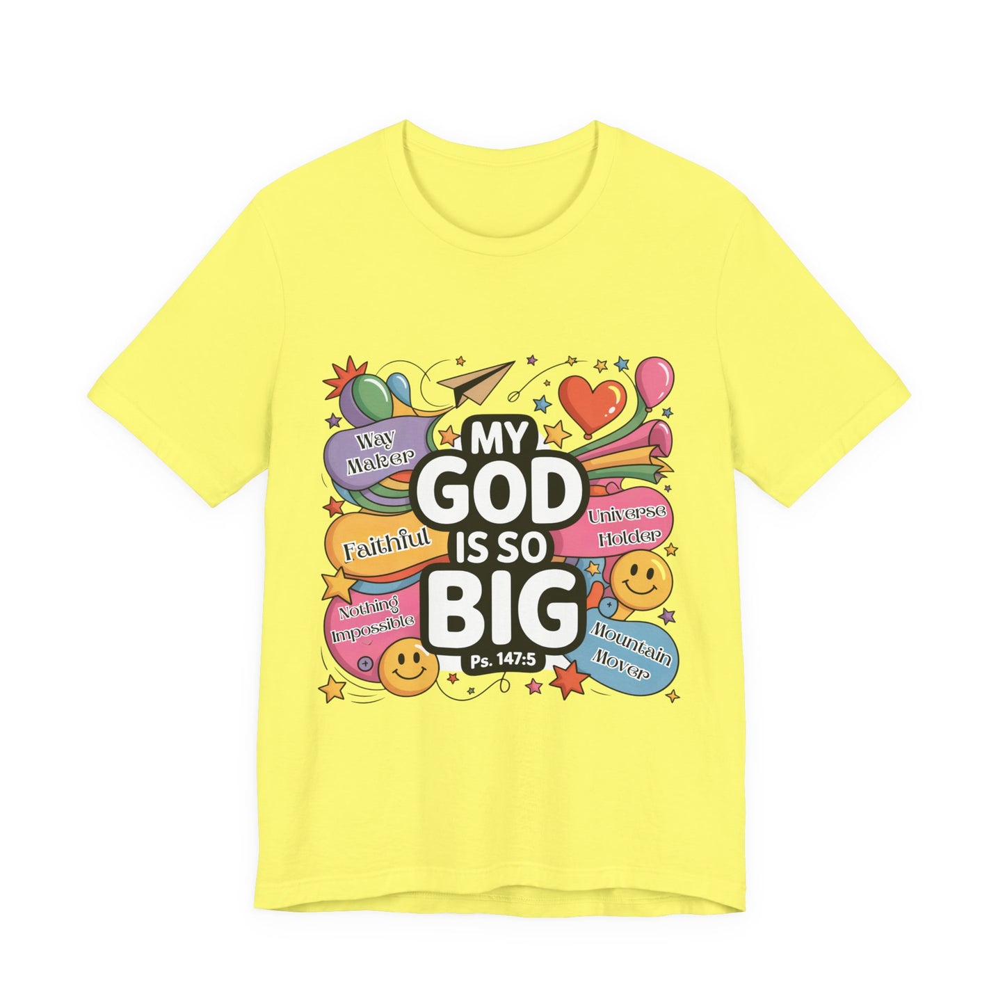 Colorful Faith-Inspired Unisex Tee, Inspirational T-Shirt for Church, Religious Gift, Everyday Wear, Fun Graphic Tee, Christian Apparel