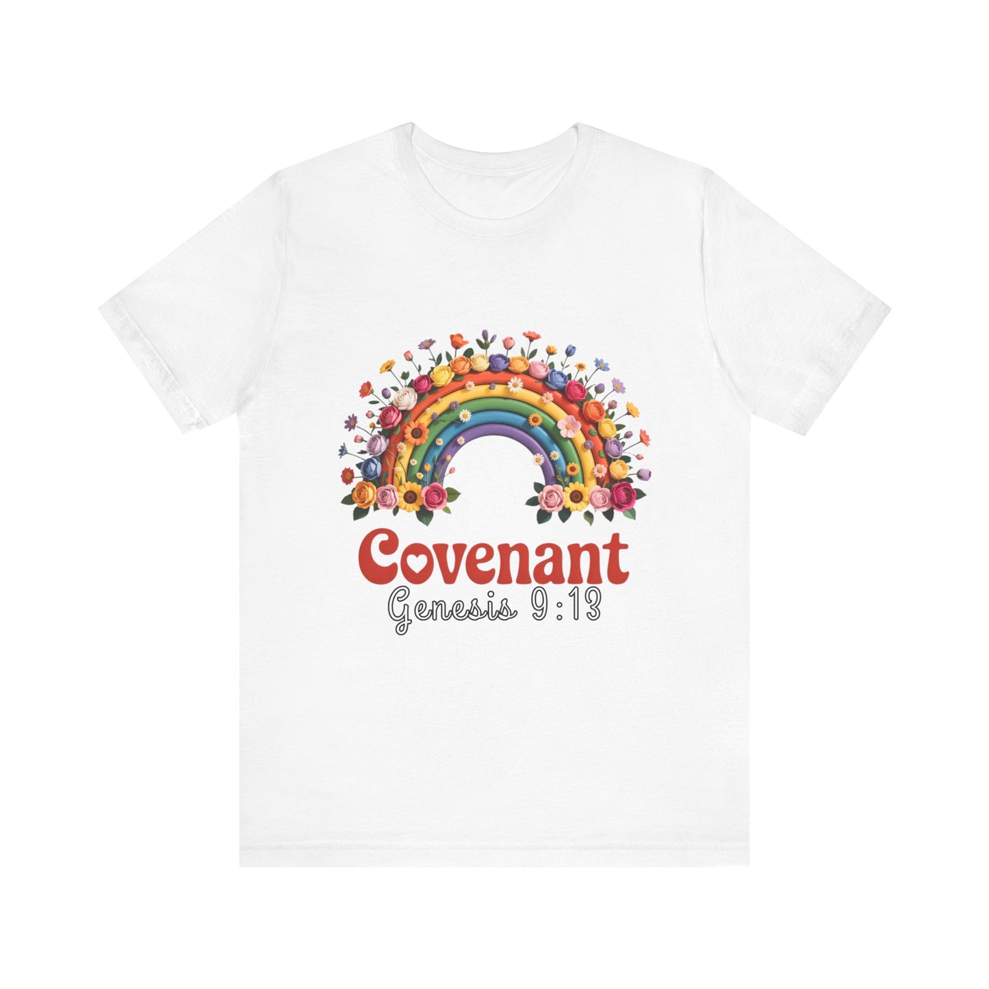Rainbow Covenant Tee, Unisex T-Shirt, Inspirational Shirt, Gift for Faith, Bible Verse Tee, Pride Apparel