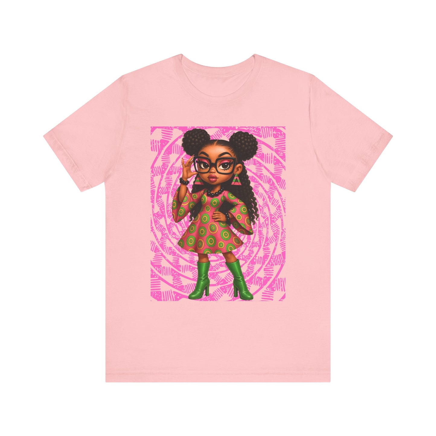 Funky Feminine Graphic Tee, Stylish Short Sleeve T-Shirt for Women, Boho Fashion Top, Retro Print Gift, Casual Streetwear