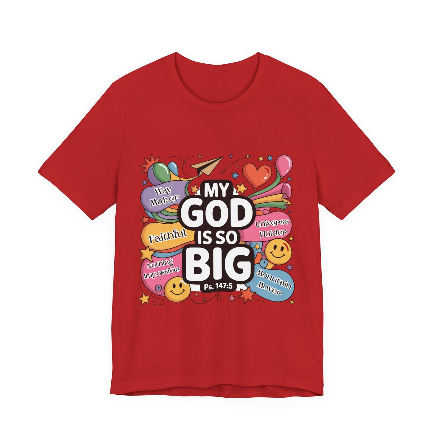 Colorful Faith-Inspired Unisex Tee, Inspirational T-Shirt for Church, Religious Gift, Everyday Wear, Fun Graphic Tee, Christian Apparel
