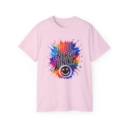 Good Energy Only T-Shirt — Colorful Splash Graphic Tee