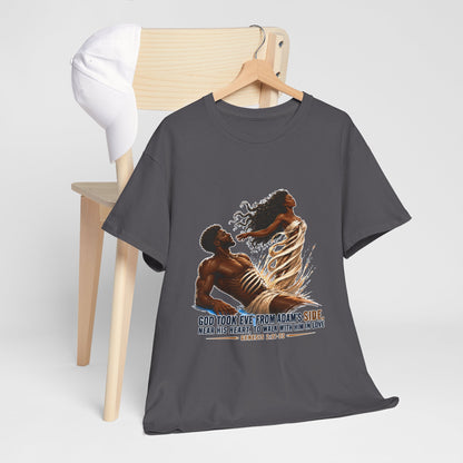 Christian Faith T-Shirt – 'God Took Eve From Adam's Side' Biblical Couple Tee