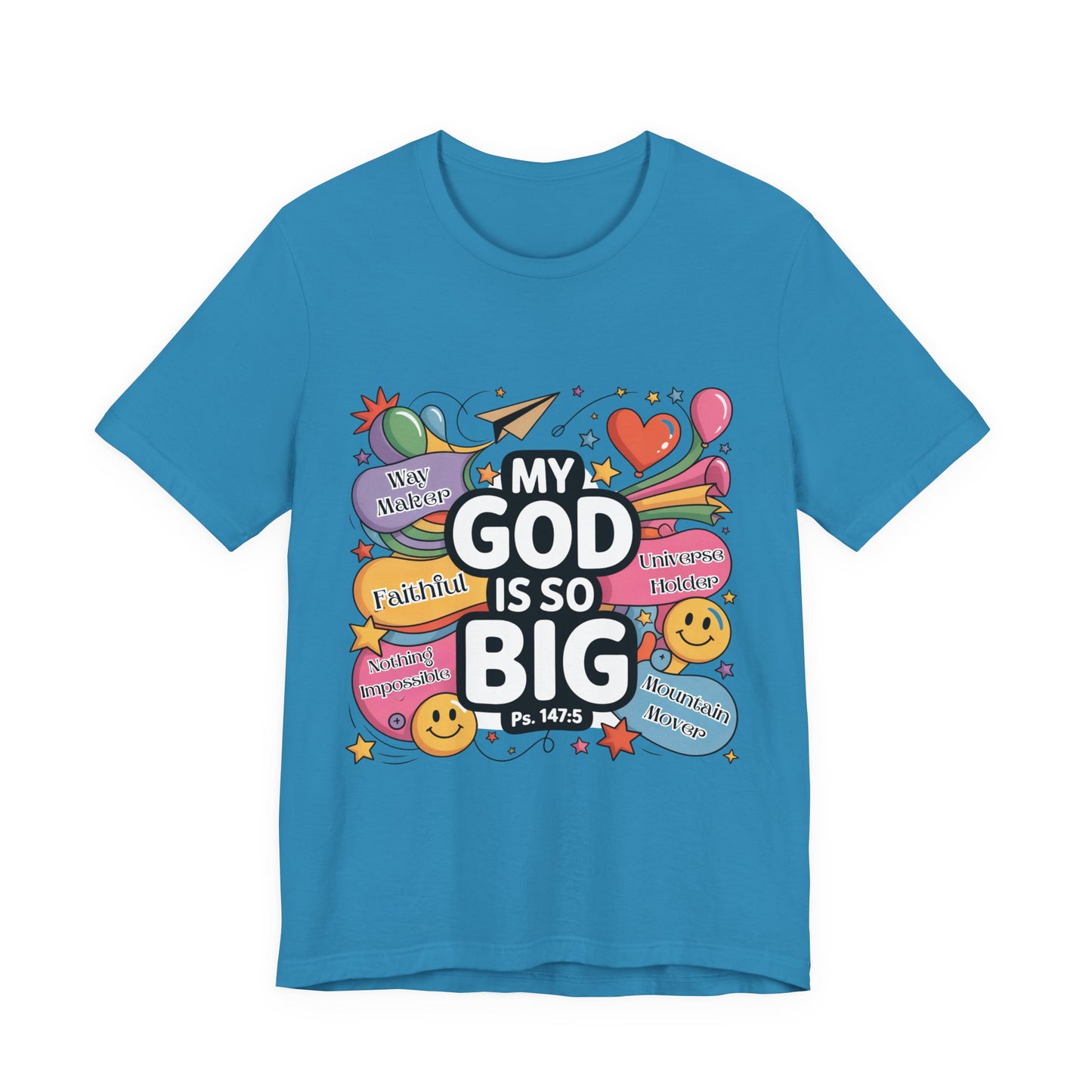 Colorful Faith-Inspired Unisex Tee, Inspirational T-Shirt for Church, Religious Gift, Everyday Wear, Fun Graphic Tee, Christian Apparel