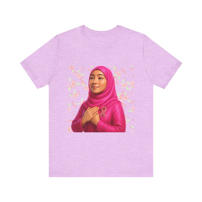 Inspirational Pink Hijab Tee, Breast Cancer Awareness Shirt, Faith & Hope Unisex T-Shirt, Modest Fashion Top, Gift for Her