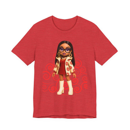 Chic Cartoon Graphic Tee, Cool Casual Shirt, Trendy Gift for Her, Fun Everyday Wear, Perfect for Birthdays or Holidays