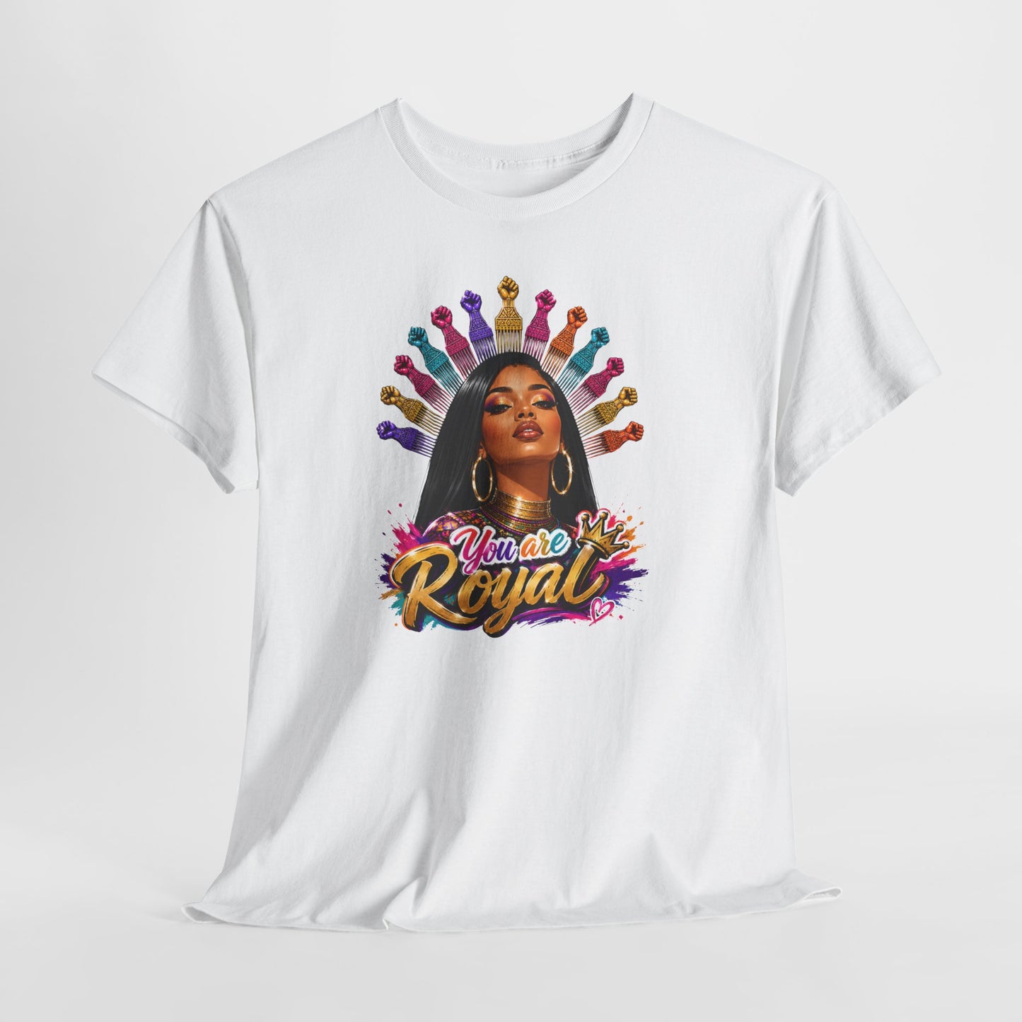 You Are Royal Graphic Tee — Empowering Black Queen Portrait T‑Shirt