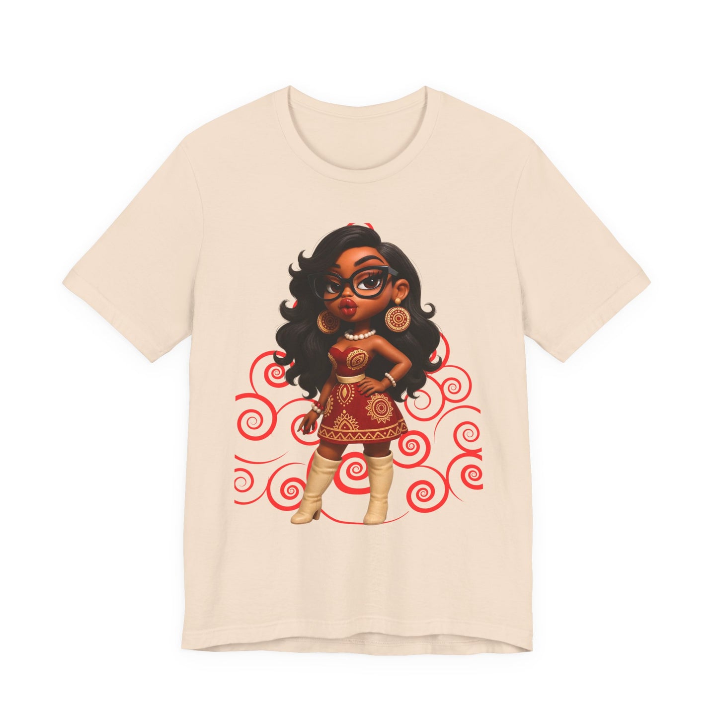 Boho Chic Graphic Tee Featuring a Stylish Character, Unisex Short Sleeve T-Shirt, Casual Wear, Gift for Her, Graphic Tee, Festival [...]