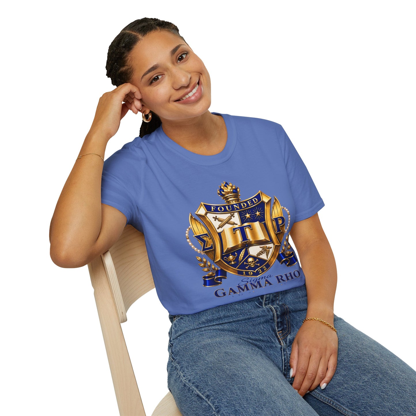 Gamma Rho Crest T-Shirt — Founded Shield Sorority Tee