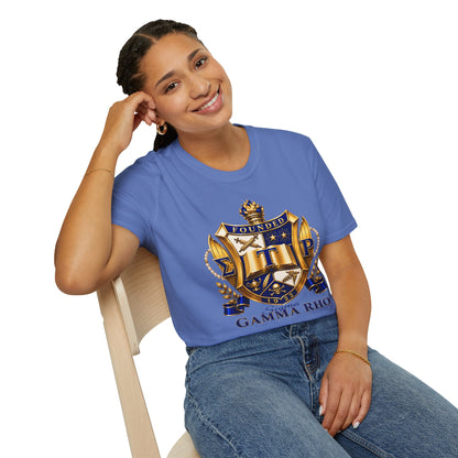 Gamma Rho Crest T-Shirt — Founded Shield Sorority Tee