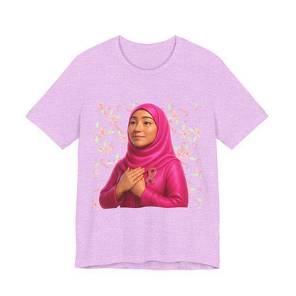 Inspirational Pink Hijab Tee, Breast Cancer Awareness Shirt, Faith & Hope Unisex T-Shirt, Modest Fashion Top, Gift for Her