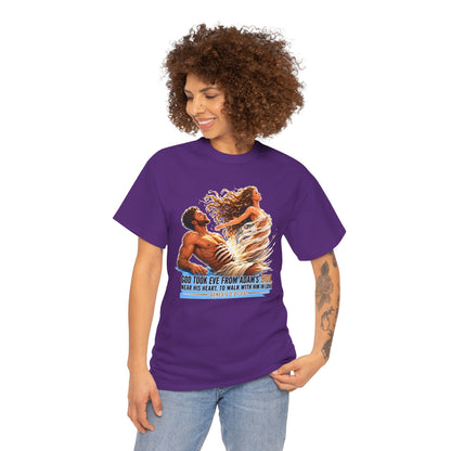 Biblical Adam & Eve Graphic Tee — "God Took Eve From Adam’s Side" Inspirational Christian T-Shirt