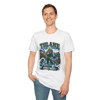 Tulane Green Wave T-Shirt – Collegiate Mascot 'Roll Wave' Fan Tee
