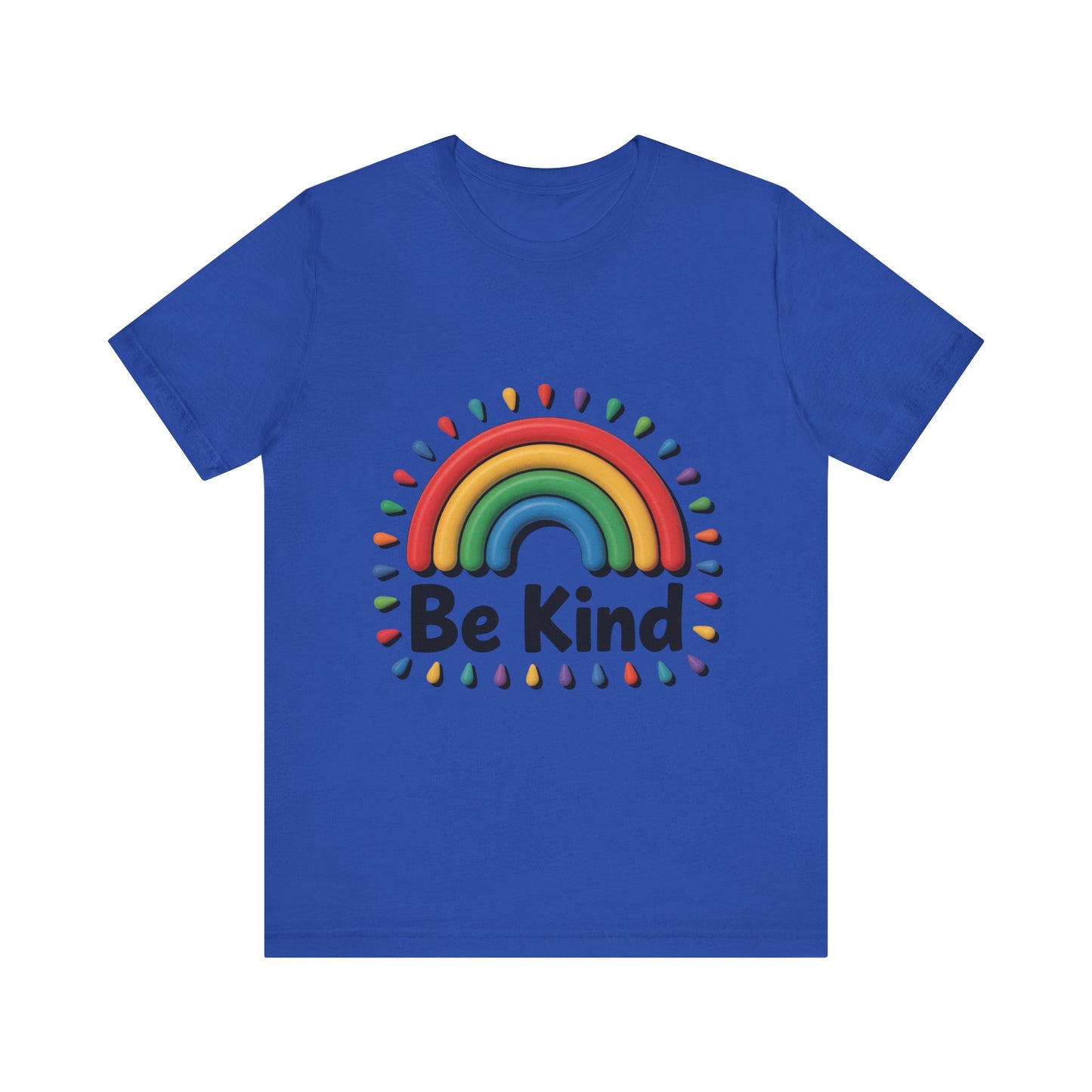 Be Kind Rainbow Tee - Unisex Jersey Short Sleeve T-Shirt, Casual Wear, Gifts for Friends, Positive Vibes, Everyday Apparel, Rainbow Shirt