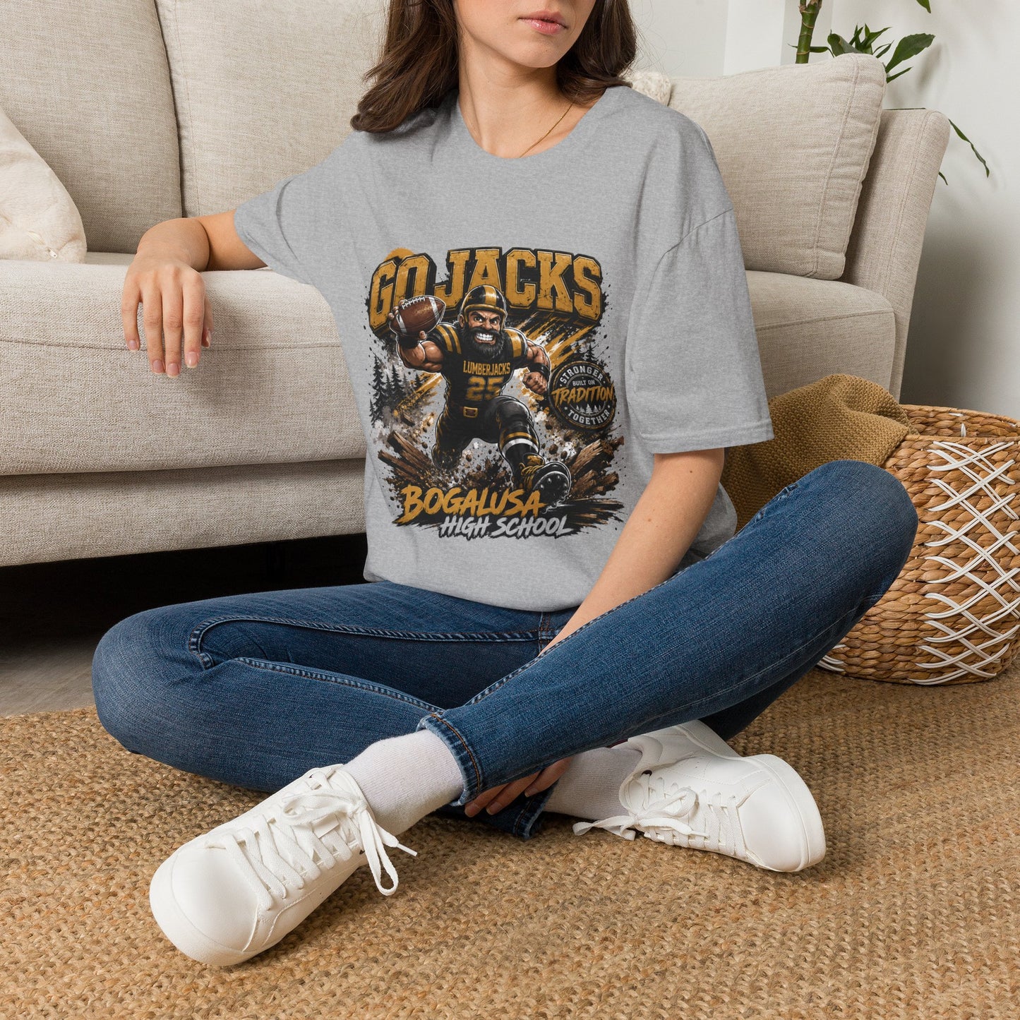 Go Jacks Football T-Shirt — Bogalusa High School Lumberjacks Fan Tee