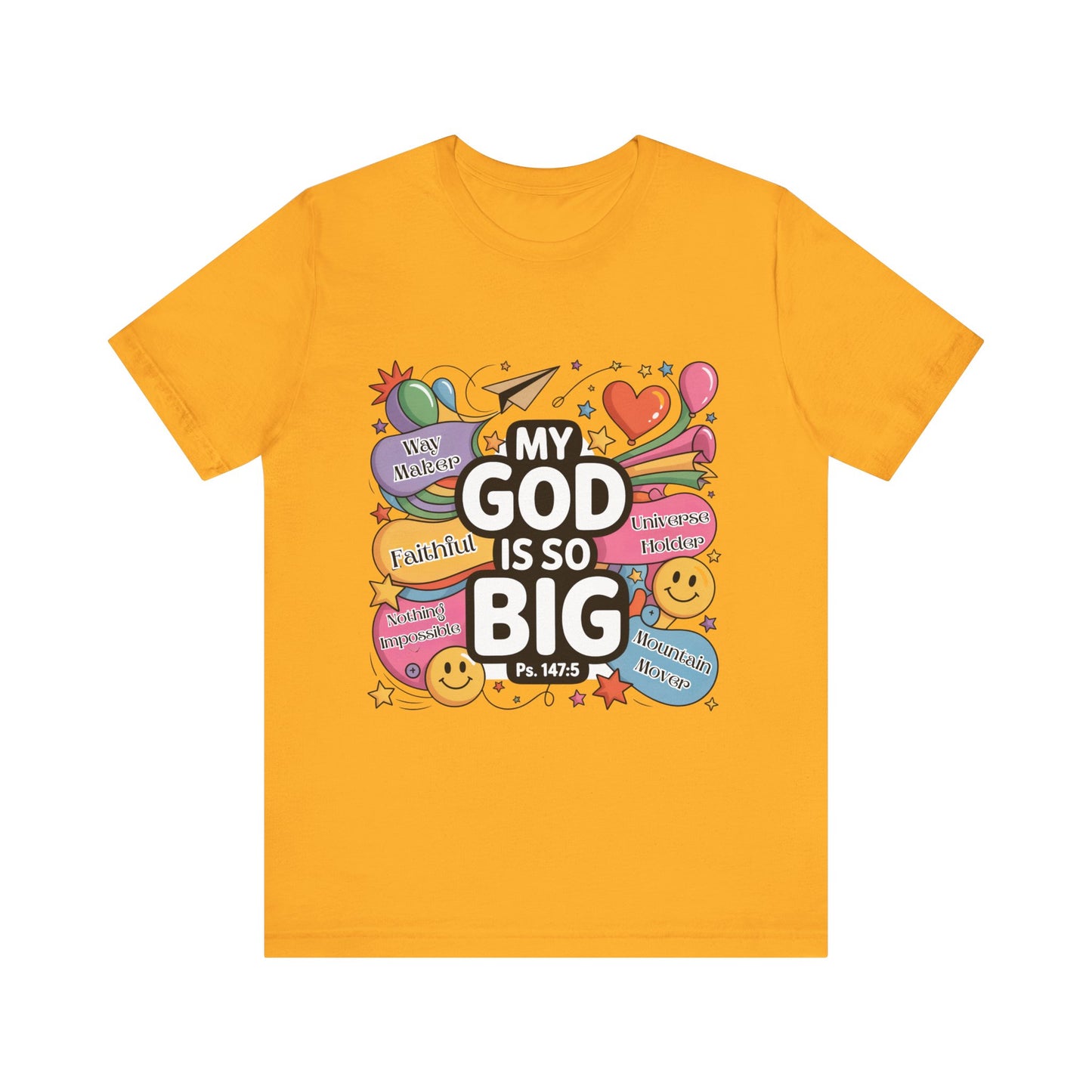Colorful Faith-Inspired Unisex Tee, Inspirational T-Shirt for Church, Religious Gift, Everyday Wear, Fun Graphic Tee, Christian Apparel