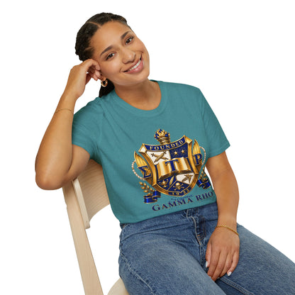 Gamma Rho Crest T-Shirt — Founded Shield Sorority Tee