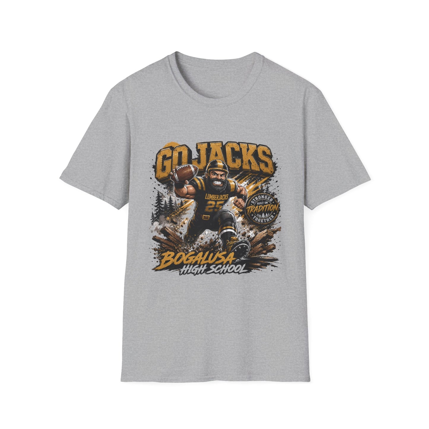 Go Jacks Football T-Shirt — Bogalusa High School Lumberjacks Fan Tee