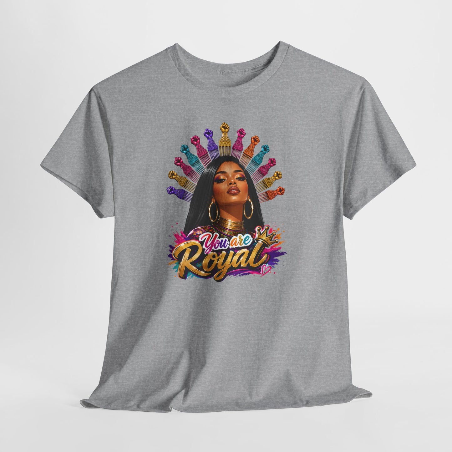 You Are Royal Graphic Tee — Empowering Black Queen Portrait T‑Shirt