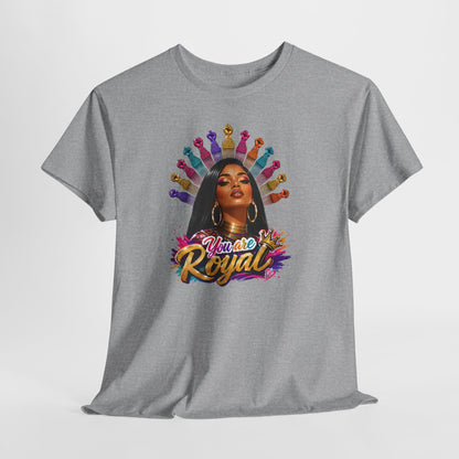 You Are Royal Graphic Tee — Empowering Black Queen Portrait T‑Shirt