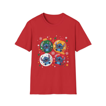 Stitch Holiday Unisex T-Shirt - Cute Stitch Tee, Layered Christmas Shirt, Holiday Gift, Disney Inspired Apparel, Fun Casual Wear