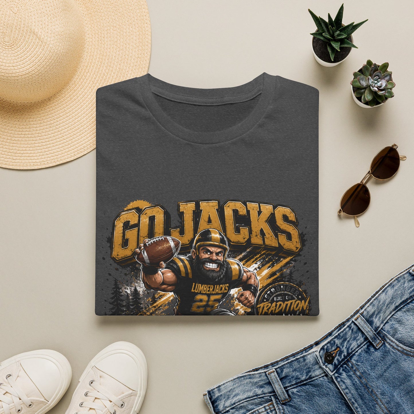 Go Jacks Football T-Shirt — Bogalusa High School Lumberjacks Fan Tee