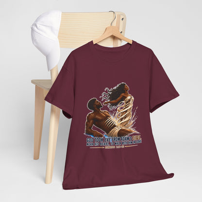 Christian Faith T-Shirt – 'God Took Eve From Adam's Side' Biblical Couple Tee
