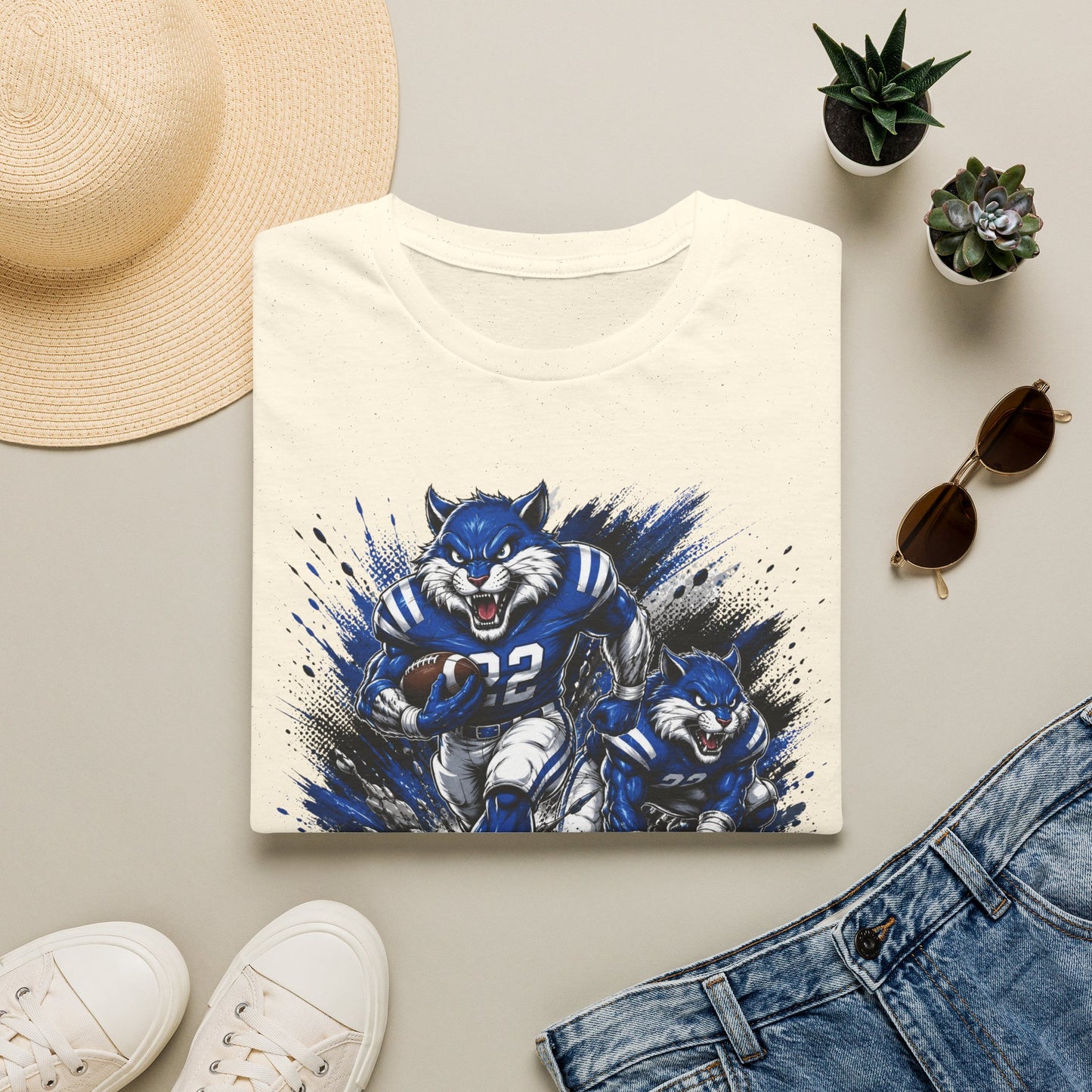 Varnado High School Wildcats Football Mascot T-Shirt