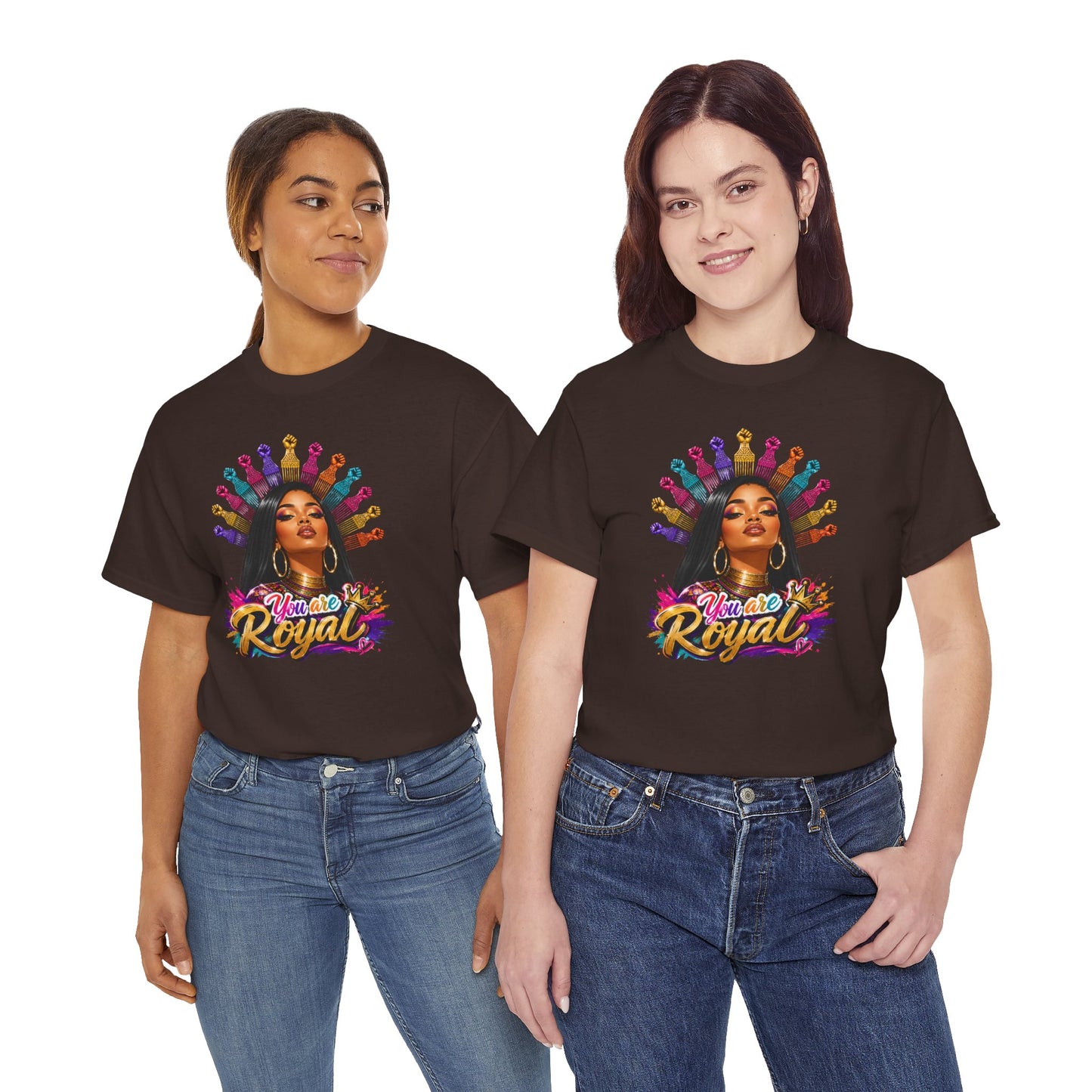 You Are Royal Graphic Tee — Empowering Black Queen Portrait T‑Shirt