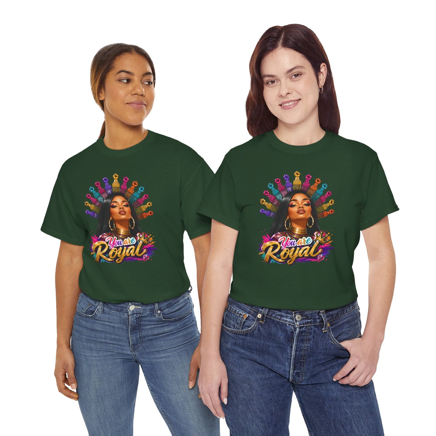 You Are Royal Graphic Tee — Empowering Black Queen Portrait T‑Shirt