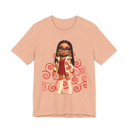 Chic Cartoon Graphic Tee, Cool Casual Shirt, Trendy Gift for Her, Fun Everyday Wear, Perfect for Birthdays or Holidays