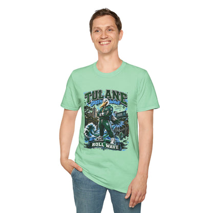 Tulane Green Wave T-Shirt – Collegiate Mascot 'Roll Wave' Fan Tee