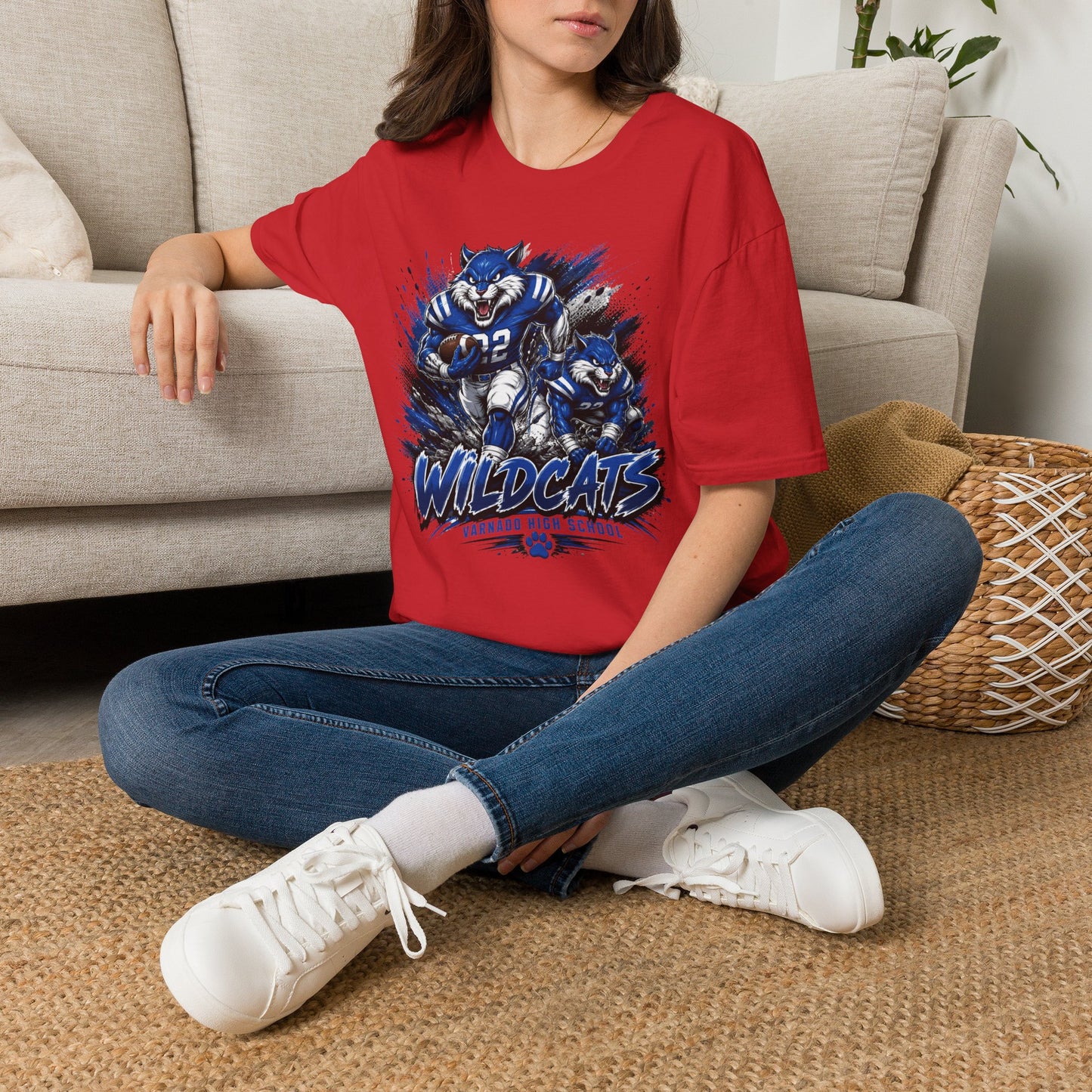 Varnado High School Wildcats Football Mascot T-Shirt