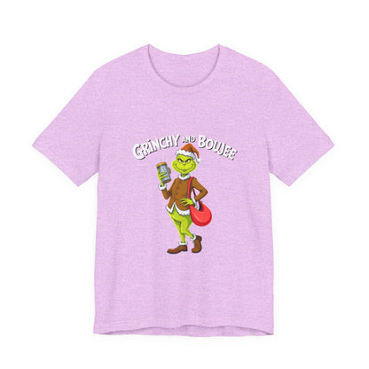 Grinch-Inspired Unisex Jersey Tee, Holiday T-Shirt, Christmas Gift, Fun Graphic Tee, Festive Apparel, Grinch Lover Merch